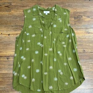 Loft olive green sleeveless top